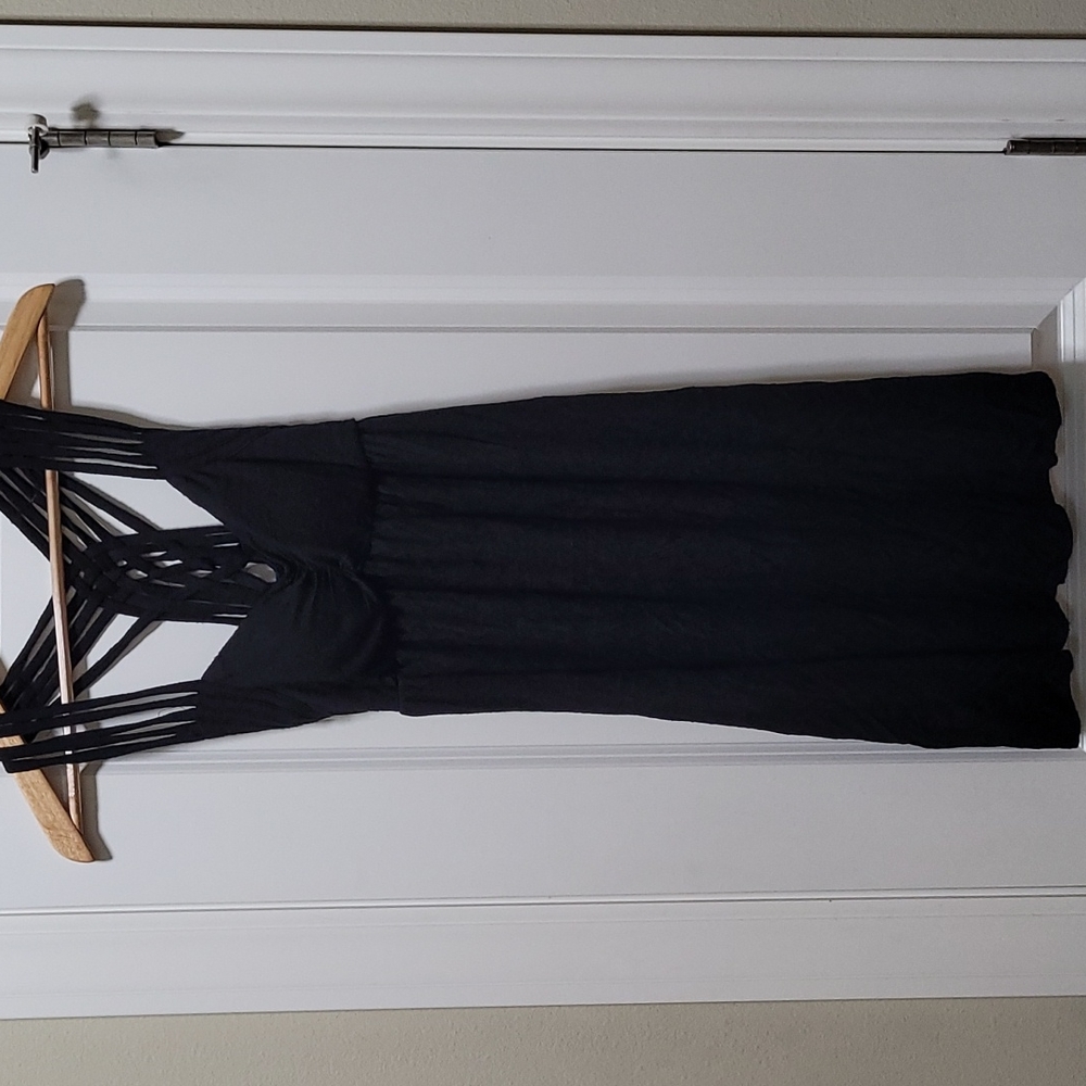 Mm black dress size s with crossover straps in back and over arm